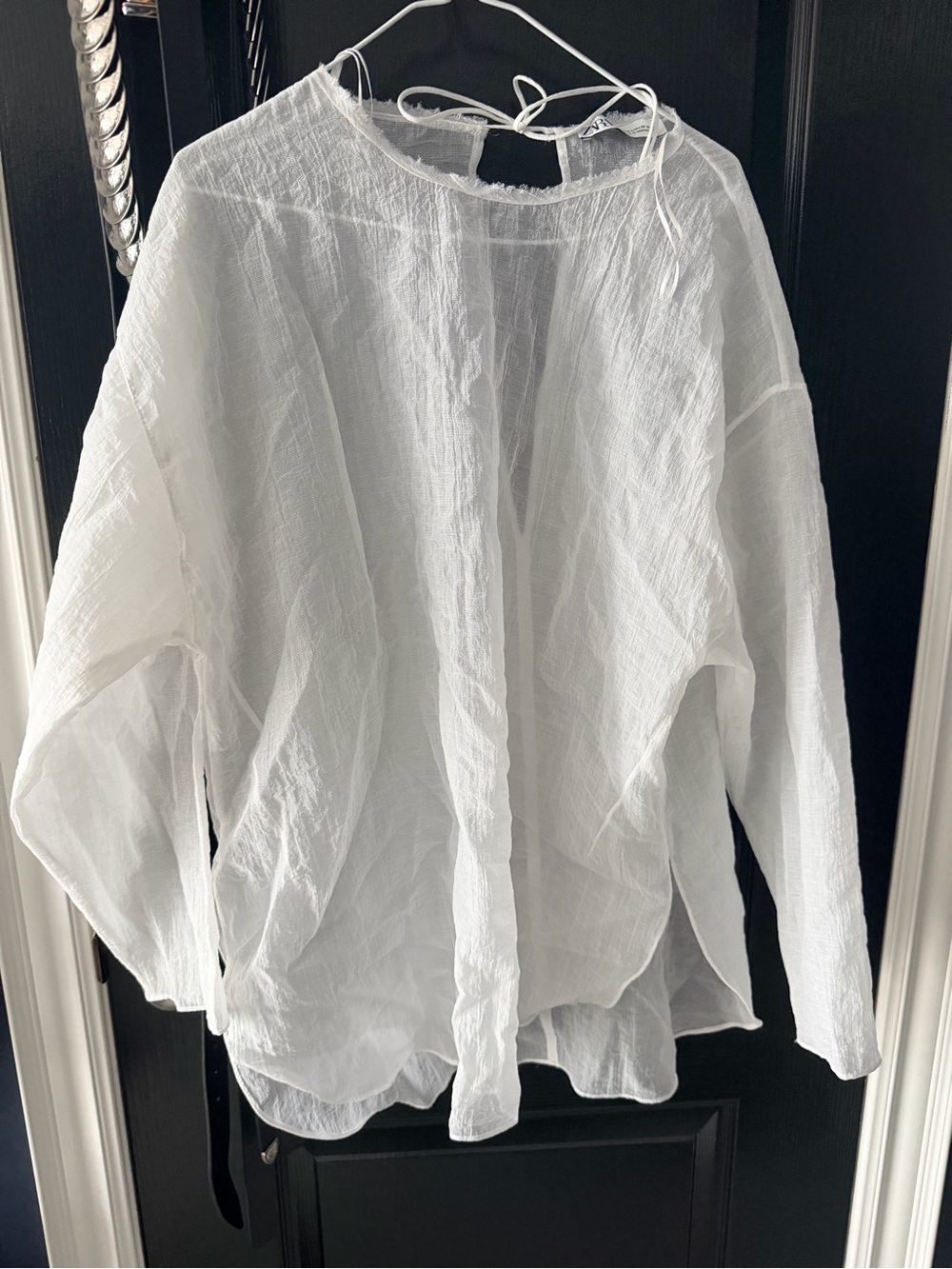Lightweight White Women's Peasant Blouse